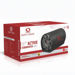 Quick Sonic QS-10 Active Subwoofer with Amplifier – 10″, 400W RMS / 5400W Peak, Hi-Res Audio, Wooden Bass Tube