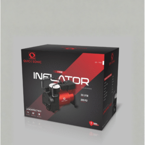 Quick Sonic QS-TF01 Tyre Inflator with Analog Gauge – 30L/min, 200 PSI, Metal Cylinder, 12V DC